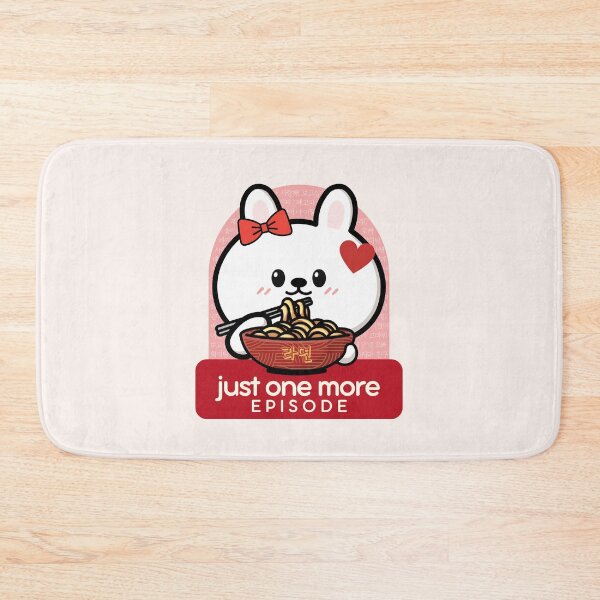 Item preview, Just One More Episode | Cute Bunny Eating Korean Ramen and Watching K-Dramas designed and sold by Kimochi-Shop.