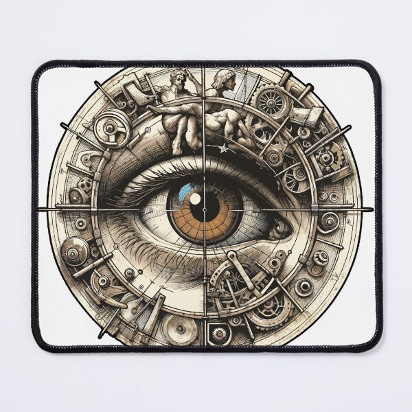 Item preview, Da Vinci's Insight - Eye Inspired by Vitruvian Man & Inventions - Renaissance Art and Science Fusion - Leonardo's Legacy Design designed and sold by EYEconictrends.