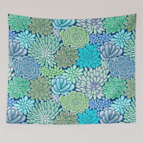 Item preview, Succulent Flower Bed Botanical - Cool Hues   designed and sold by TigaTiga.