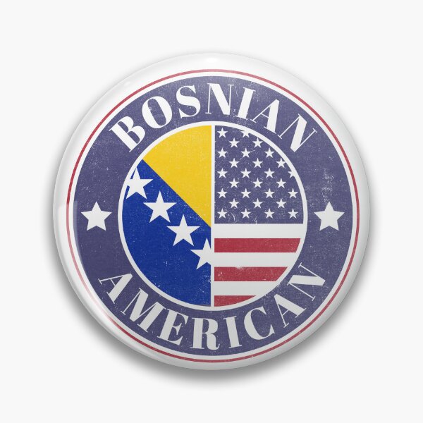 Item preview, Proud Bosnian-American Badge - Bosnia and Herzegovina Flag designed and sold by chrisrivait.