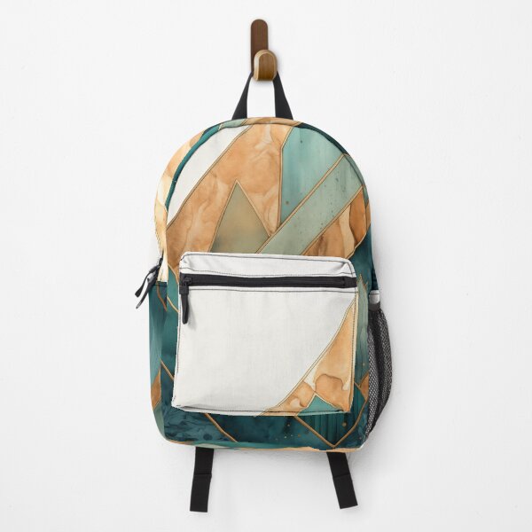 Item preview, Teal Green Mountain Abstract Geometric Watercolor designed and sold by TravelDream.