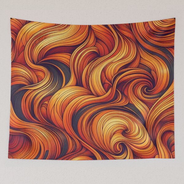 Item preview, Orange Irregular Organic Lines Seamless Pattern - Abstract Art Gift designed and sold by asbno19.
