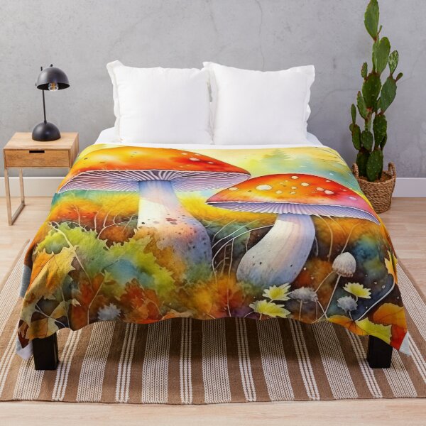 Item preview, Watercolor Mashroom with Autumn Leaves designed and sold by Odetee.