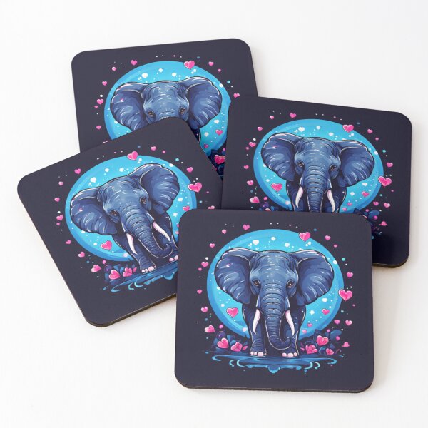 Item preview, Elephant with hearts designed and sold by Planetporridge.