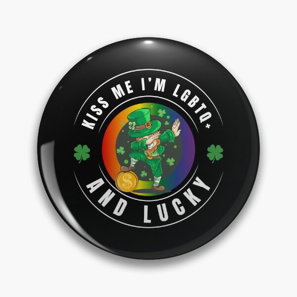 Item preview, Kiss Me I'm LGBTQ and Lucky, Leprechaun dapping with bit coin and shamrocks pride background, LGBTQ+ St Patrick's Day tees,  designed and sold by PrideBeProud.