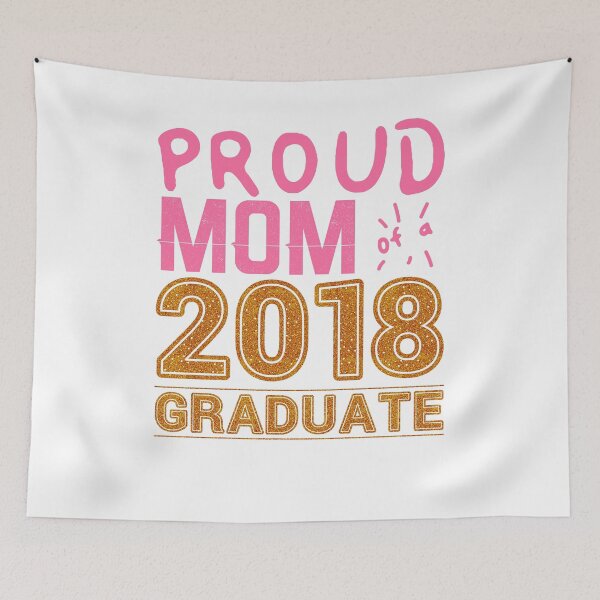 Item preview, Proud Mom Class of 2018 Senior Graduation Glitter Print designed and sold by SusurrationStud.
