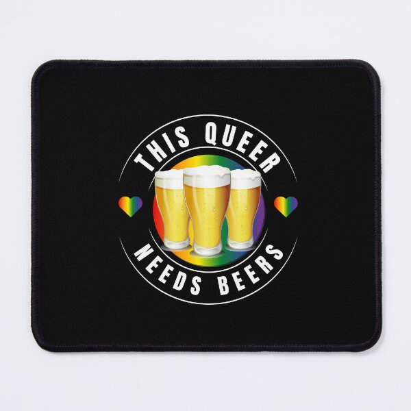 Item preview, This Queer Needs Beers, Beers with pride background and pride hearts with white text slogan, LGBTQ St Patrick's Day T-Shirt, 17th March, Pride Day T-Shirt designed and sold by PrideBeProud.