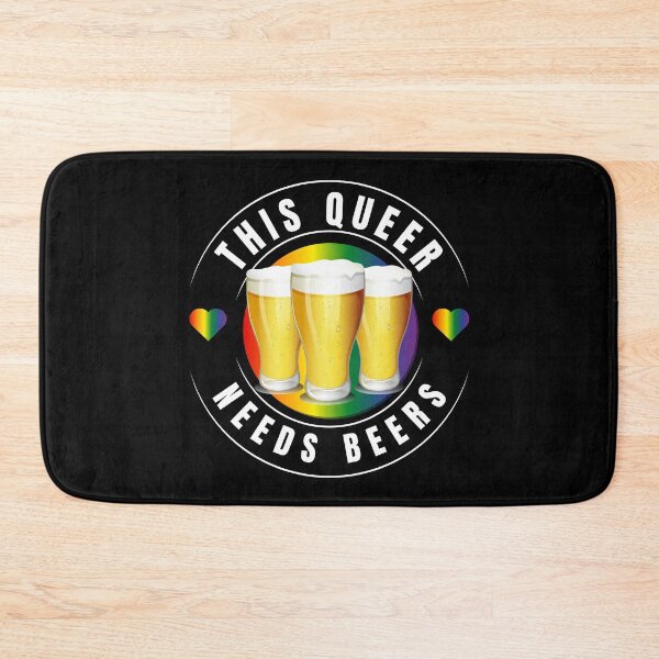 Item preview, This Queer Needs Beers, Beers with pride background and pride hearts with white text slogan, LGBTQ St Patrick's Day T-Shirt, 17th March, Pride Day T-Shirt designed and sold by PrideBeProud.