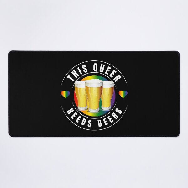 Item preview, This Queer Needs Beers, Beers with pride background and pride hearts with white text slogan, LGBTQ St Patrick's Day T-Shirt, 17th March, Pride Day T-Shirt designed and sold by PrideBeProud.
