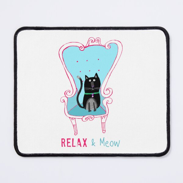 Item preview, Relax and Meow! Fun, Black Cat Relaxing on a Chair by Artist Carla Daly designed and sold by Carla Daly.