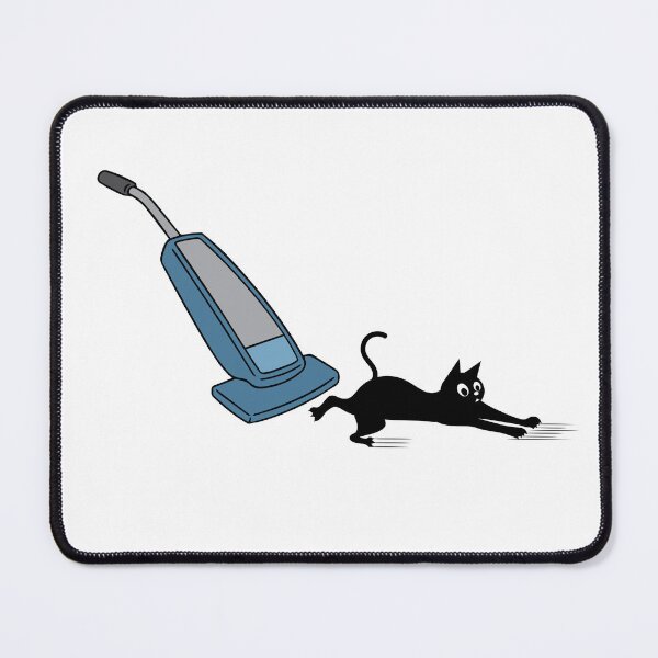 Item preview, Cute Black Cat Scared of Vacuum Cleaner designed and sold by LyricsWear.