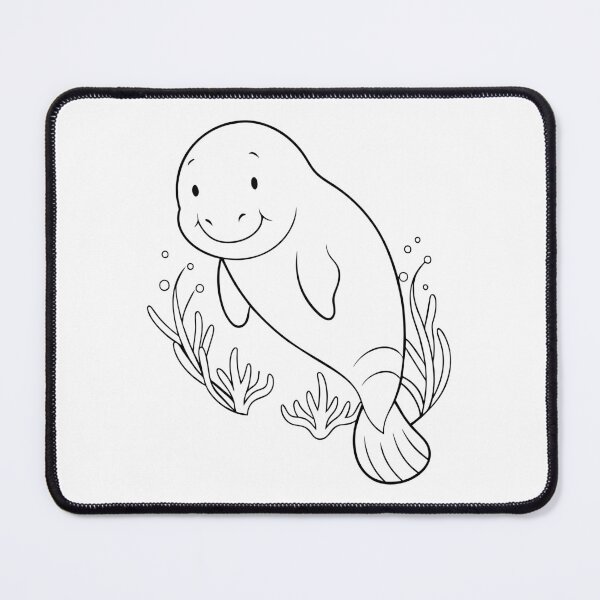 Item preview, Cute Manatee Smiling Line Art designed and sold by Lelijo.