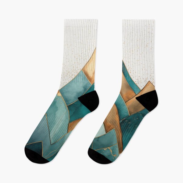 Item preview, Teal Green Mountain Abstract Geometric Watercolor II designed and sold by TravelDream.