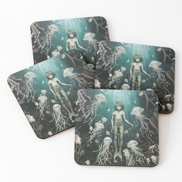 Item preview, Human-Mermaid Hybrid and Jellyfish - Desperate Boy designed and sold by MarinaFila.