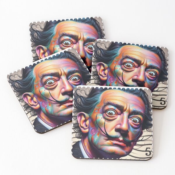 Item preview, Portrait of Salvador Dali post stamp designed and sold by AiPoliviosArt.