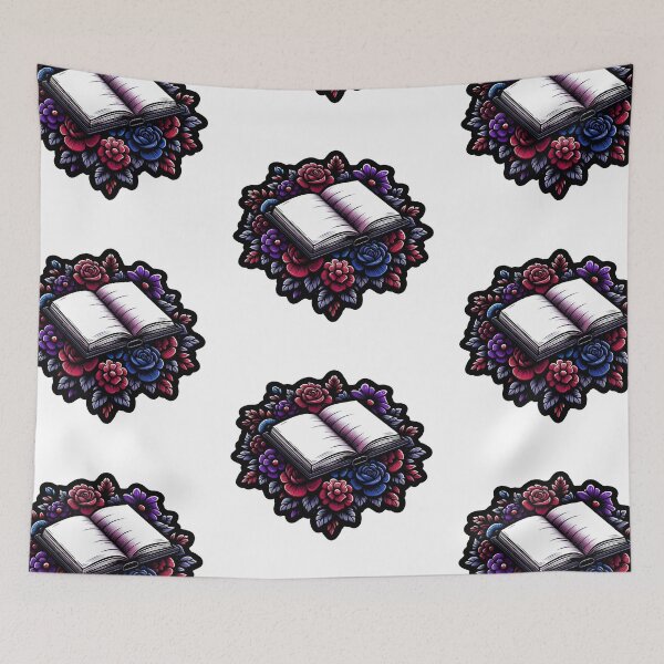 Item preview, Open Book with Flowers Gothic Style designed and sold by Truck Stop One.