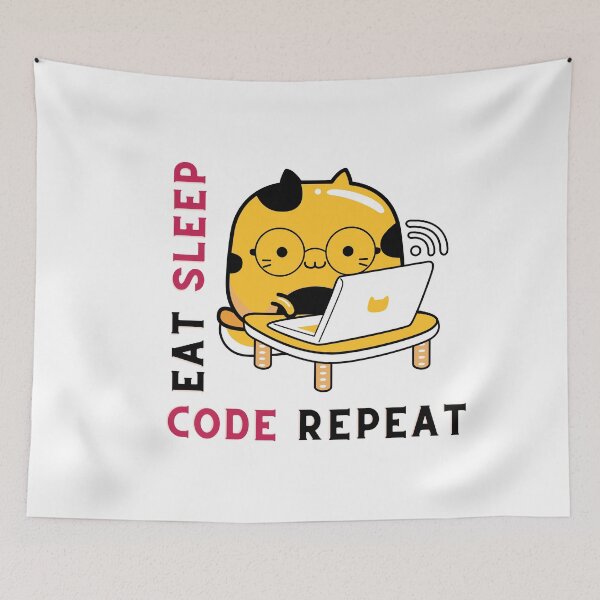 Item preview, Eat sleep code repeat designed and sold by Shash Works.