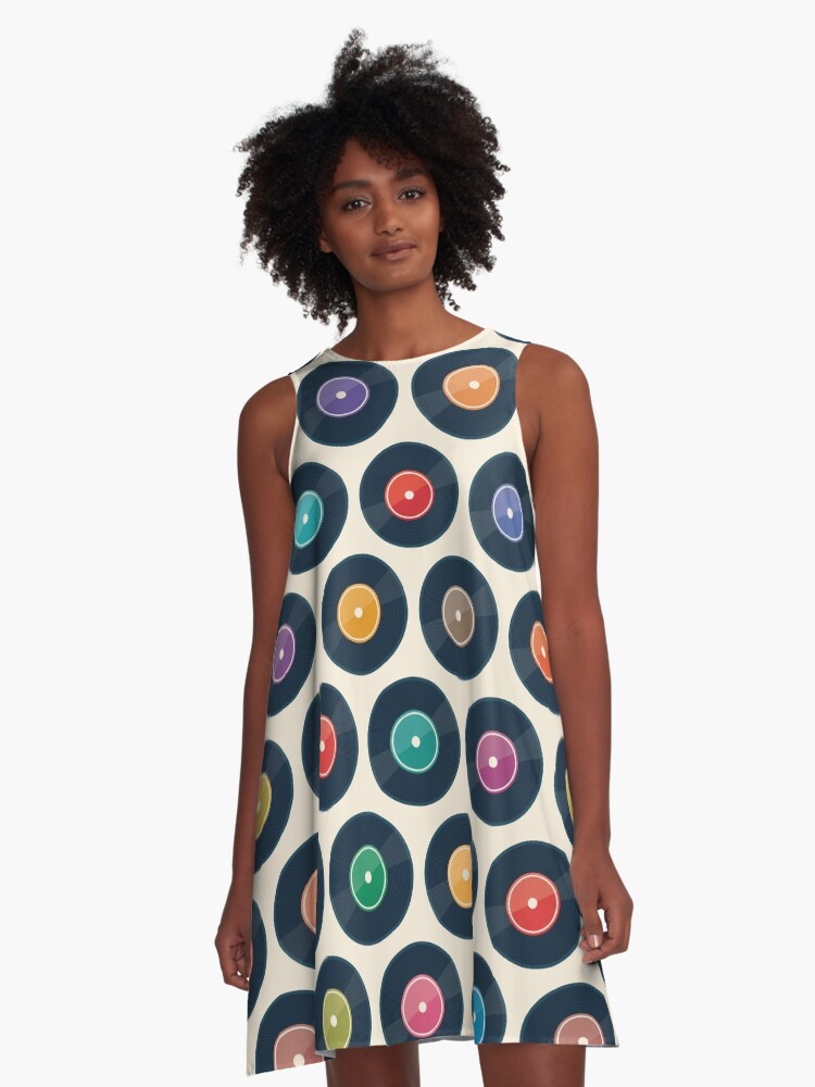 Thumbnail 1 of 4, A-Line Dress, Vinyl Record Collection designed and sold by daisy-beatrice.
