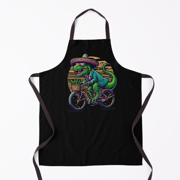 Item preview, cinco de mayo funny dinosaur rex rides a bicycle bike cycling retro funny biking designed and sold by BOUCHERIT amine.