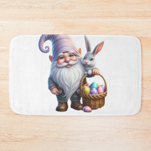 Item preview, cute gnome with  easter eggs basket and rabbit designed and sold by Expressions-Sel.