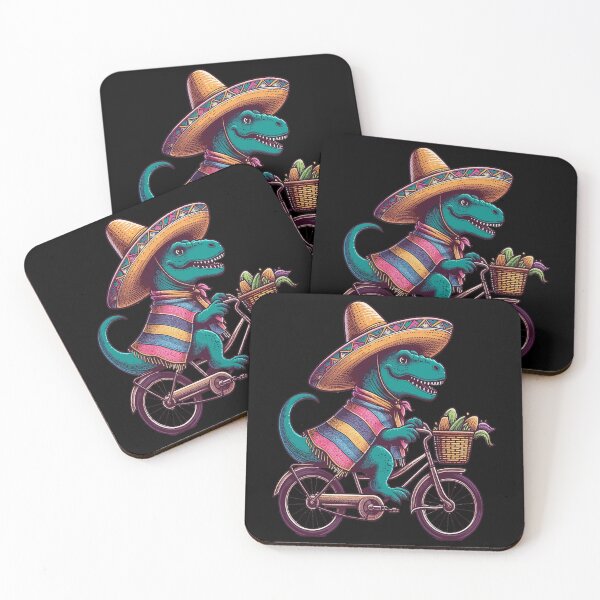 Item preview, cinco de mayo divertido dinosaurio rex monta una bicicleta ciclismo retro divertido andar en bicicleta designed and sold by BOUCHERIT amine.