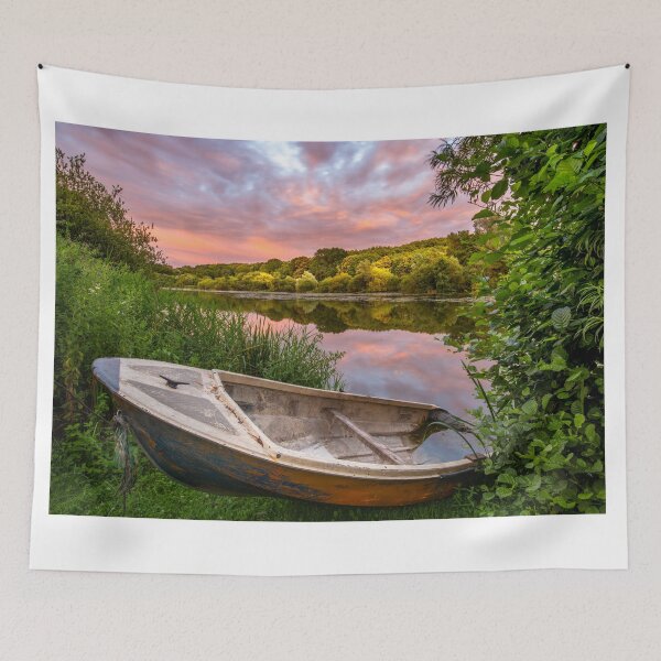 Item preview, Fordwich Trenley lake evening with boat designed and sold by rogerstanger.