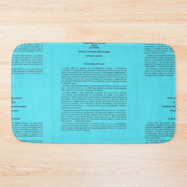 Item preview, First page of Jules Verne's book Vingt mille lieues sous les mers (turquoise) designed and sold by LunaMothDesigns.