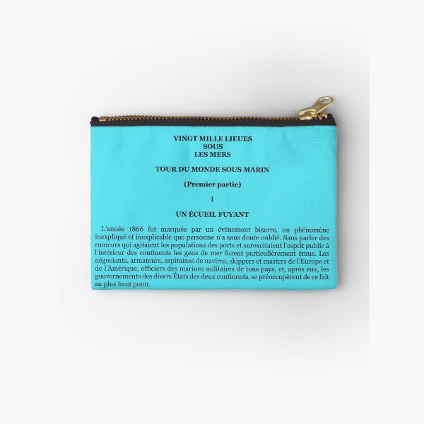 Item preview, First page of Jules Verne's book Vingt mille lieues sous les mers (turquoise) designed and sold by LunaMothDesigns.