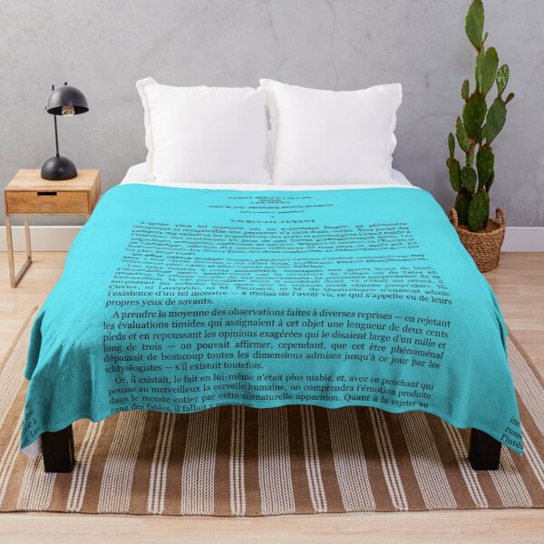 Item preview, First page of Jules Verne's book Vingt mille lieues sous les mers (turquoise) designed and sold by LunaMothDesigns.