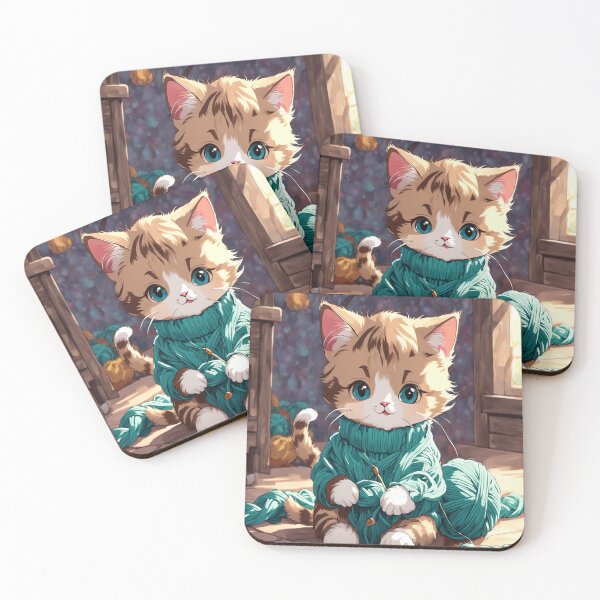 Item preview, Cat and knitting designed and sold by saly55887.
