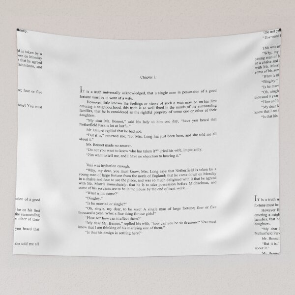 Item preview, First page of Jane Austen's book Pride and Prejudice designed and sold by LunaMothDesigns.