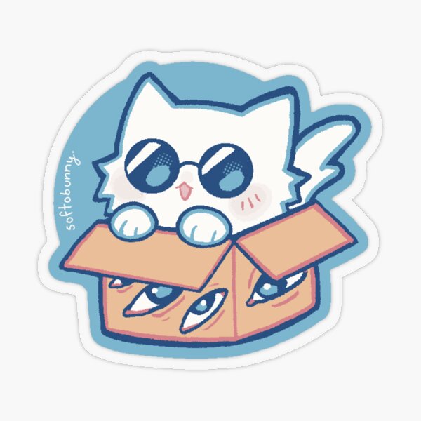 Item preview, Box Gojo Cat Sticker designed and sold by softobunny.