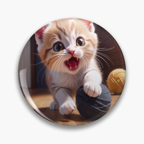 Item preview, Kitten playing with wool ball designed and sold by M-Y-A-R-T-.