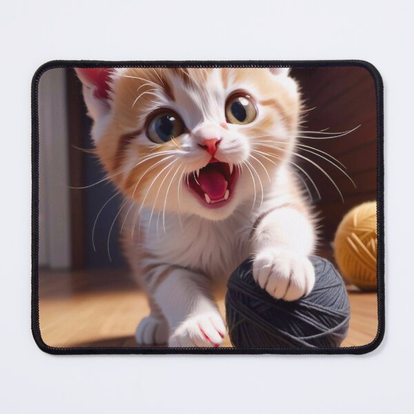 Item preview, Kitten playing with wool ball designed and sold by M-Y-A-R-T-.