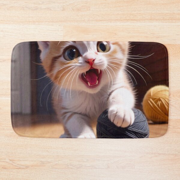 Item preview, Kitten playing with wool ball designed and sold by M-Y-A-R-T-.