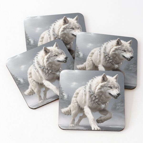 Item preview, Wolf With Platinum Diamond Necklace designed and sold by ThralStore.