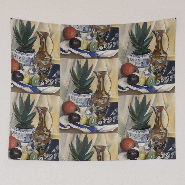 Item preview, Still life - fruit, plant + gold jug designed and sold by mazarte.