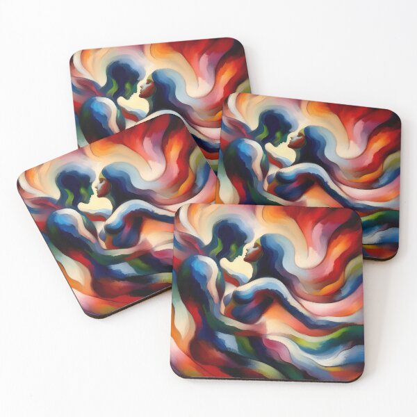 Item preview, Intertwined Souls The Dance of Love in Abstraction designed and sold by ArtComixHaven.