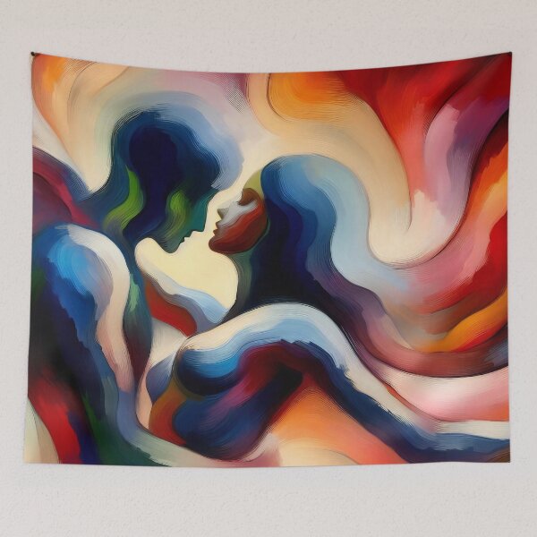 Item preview, Intertwined Souls The Dance of Love in Abstraction designed and sold by ArtComixHaven.