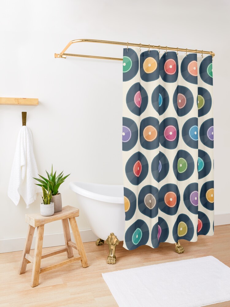 Alternate view of Vinyl Record Collection Shower Curtain
