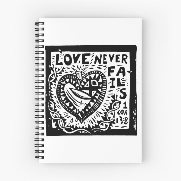 Item preview, Love Never Fails Sacred Heart Linocut Art designed and sold by SarahFullerArt.