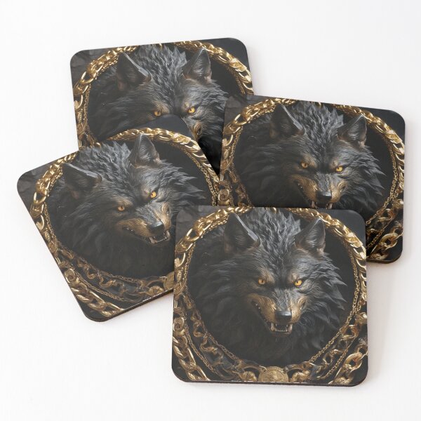 Item preview, Wolf Frame With Golden Chains designed and sold by ThralStore.