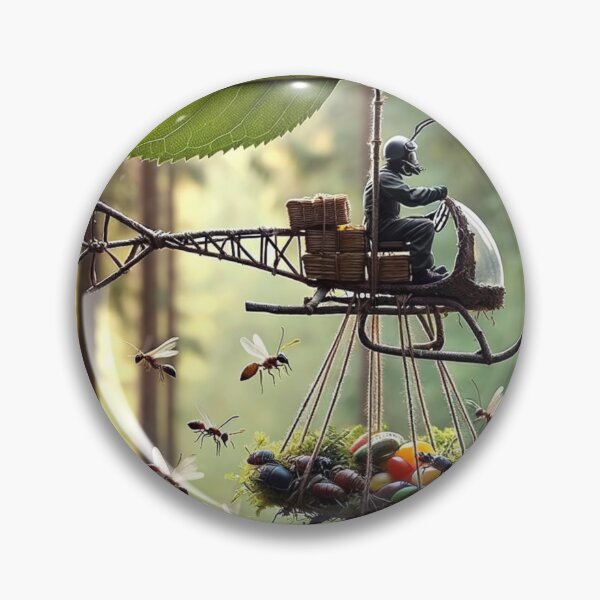 Item preview, Hardworking ant, dressed in a simple but functional pilot's outfit, operates an improvised helicopter designed and sold by AndreaMart.