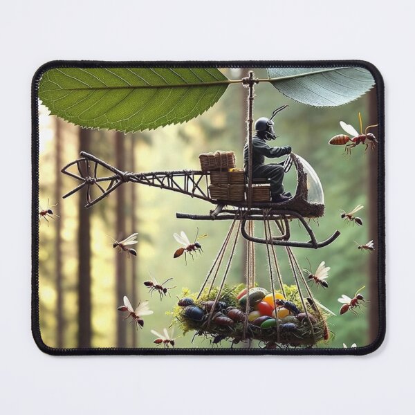 Item preview, Hardworking ant, dressed in a simple but functional pilot's outfit, operates an improvised helicopter designed and sold by AndreaMart.