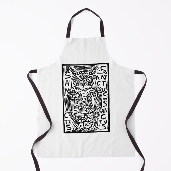 Item preview, Great Horned Owl with "Holy Holy Holy" Latin Linocut designed and sold by SarahFullerArt.
