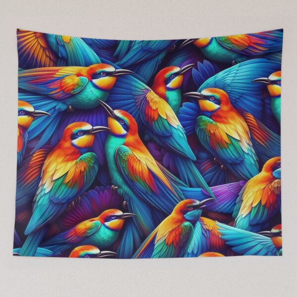 Item preview, Vibrant Rainbow Bee Eater Pattern - Mesmerizing Avian Harmony designed and sold by asbno19.