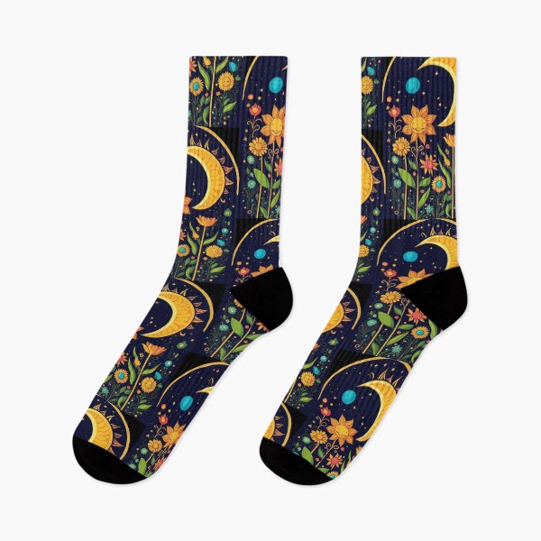 Item preview, Classic Vintage Floral Hippy Lady Sun and Moon designed and sold by TheDarkWardrobe.