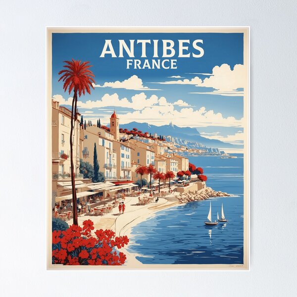 Item preview, Antibes Alpes-Maritimes France Vintage Poster Tourisme designed and sold by TravelersGems.