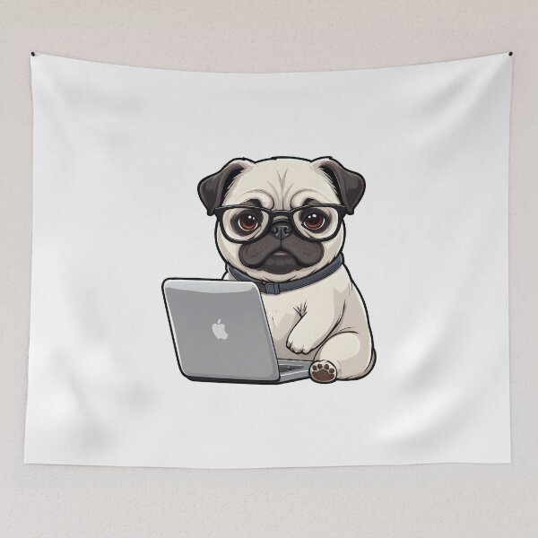 Item preview, Hacker Pug designed and sold by PowesomePets.