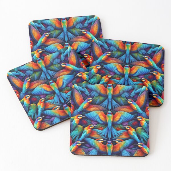 Item preview, Vibrant Rainbow Bee Eater Pattern - Mesmerizing Avian Harmony designed and sold by asbno19.